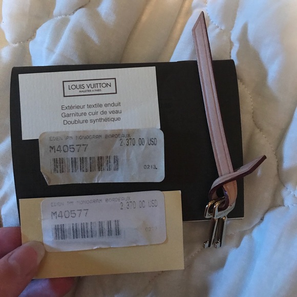 EUC Louis Vuitton Monogram Canvas Burgundy Eden PM - Picture 2 of 8